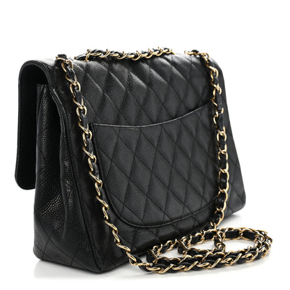 Chanel Caviar Quilted Jumbo Single Flap Black 3 of 13