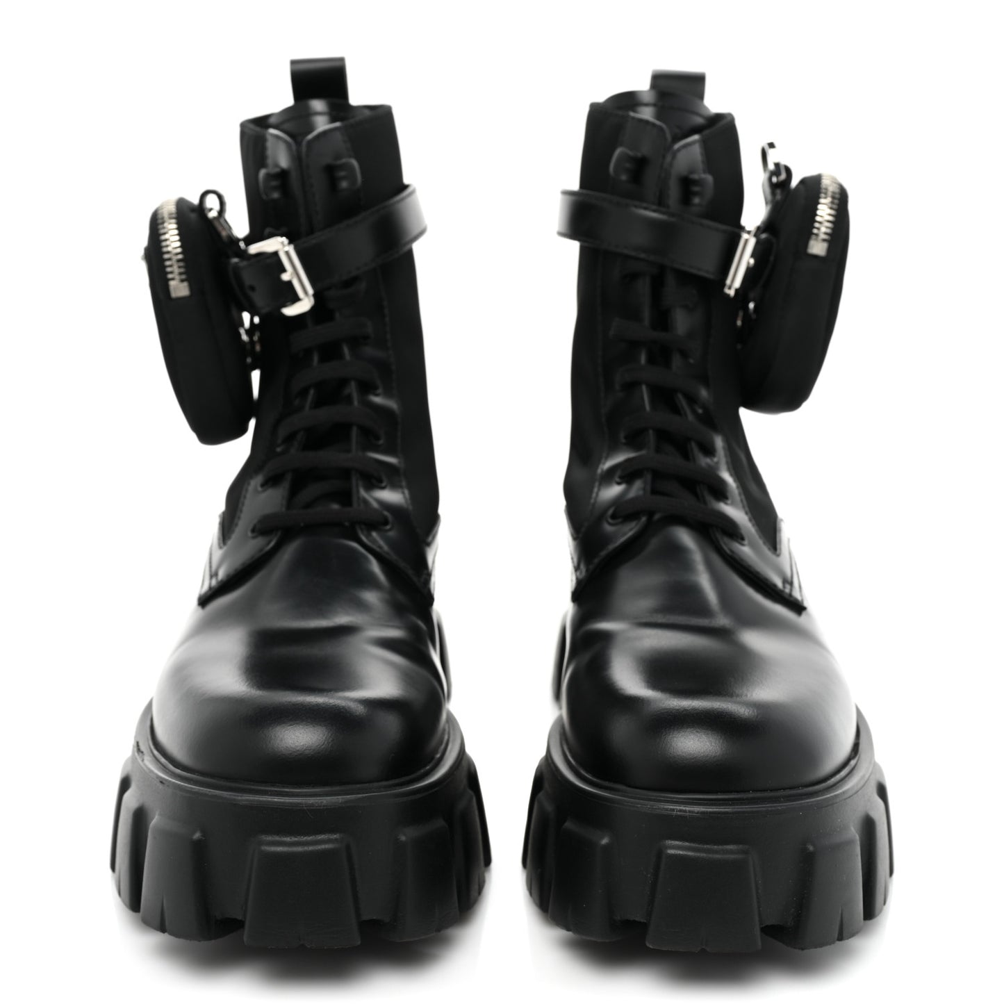 Spazzolato Rois Re-Nylon Metal Triangle Logo Monolith Pouch Pocket 55mm Boots 40.5 Black