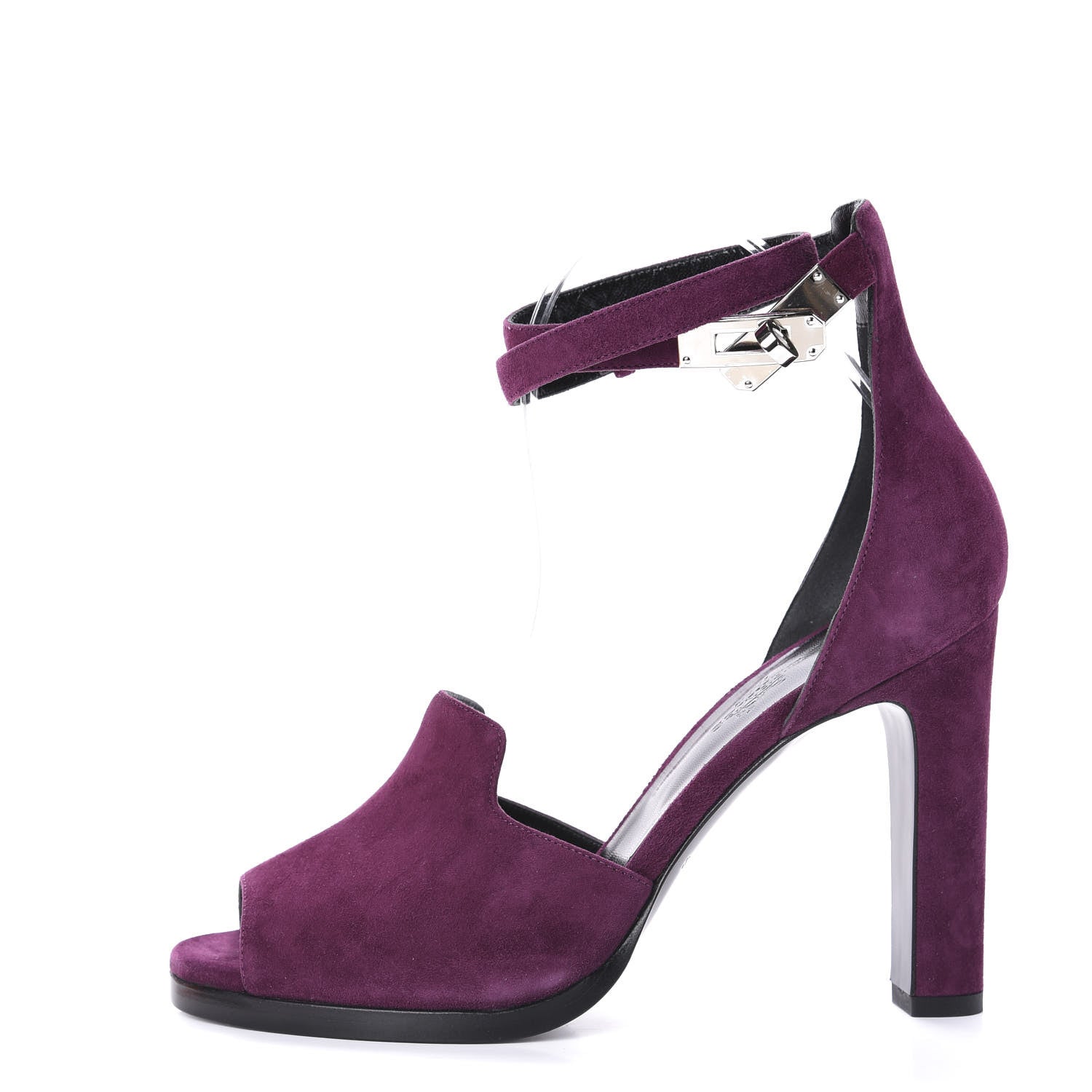 Hermes Suede Goatskin Nina Sandals 38 Lie De vin 1 of 10