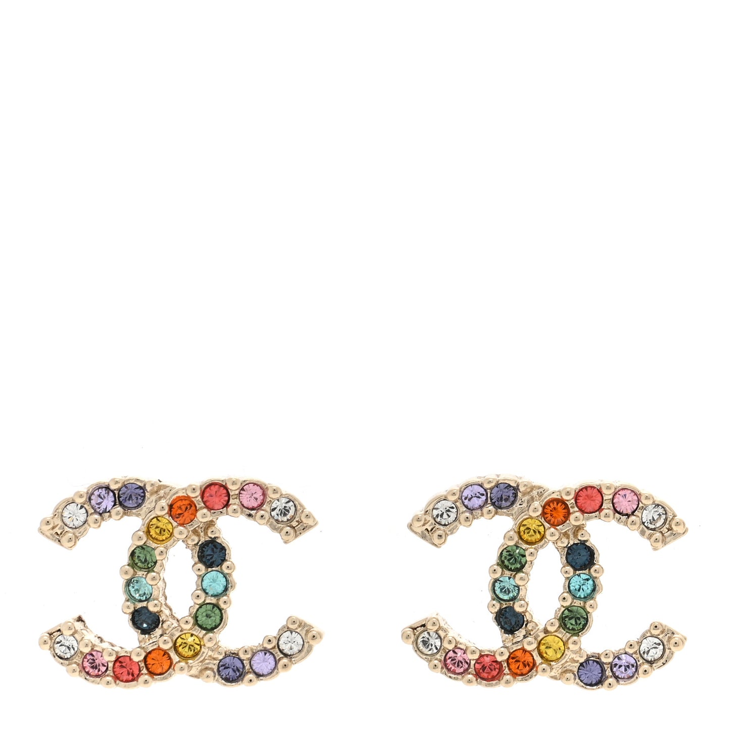 Crystal Over The Rainbow CC Earrings Gold Multicolor