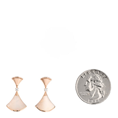 Bulgari 18K Rose Gold Diamond Mother of Pearl Divas' Dream Earrings 2 of 5