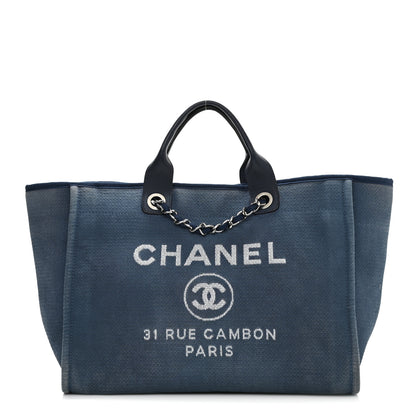 Chanel Canvas Medium Deauville Tote Blue 1 of 10