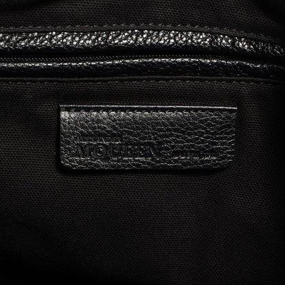 Alexander McQueen Pebbled Calfskin North South Skull Padlock Tote Black 6 of 7