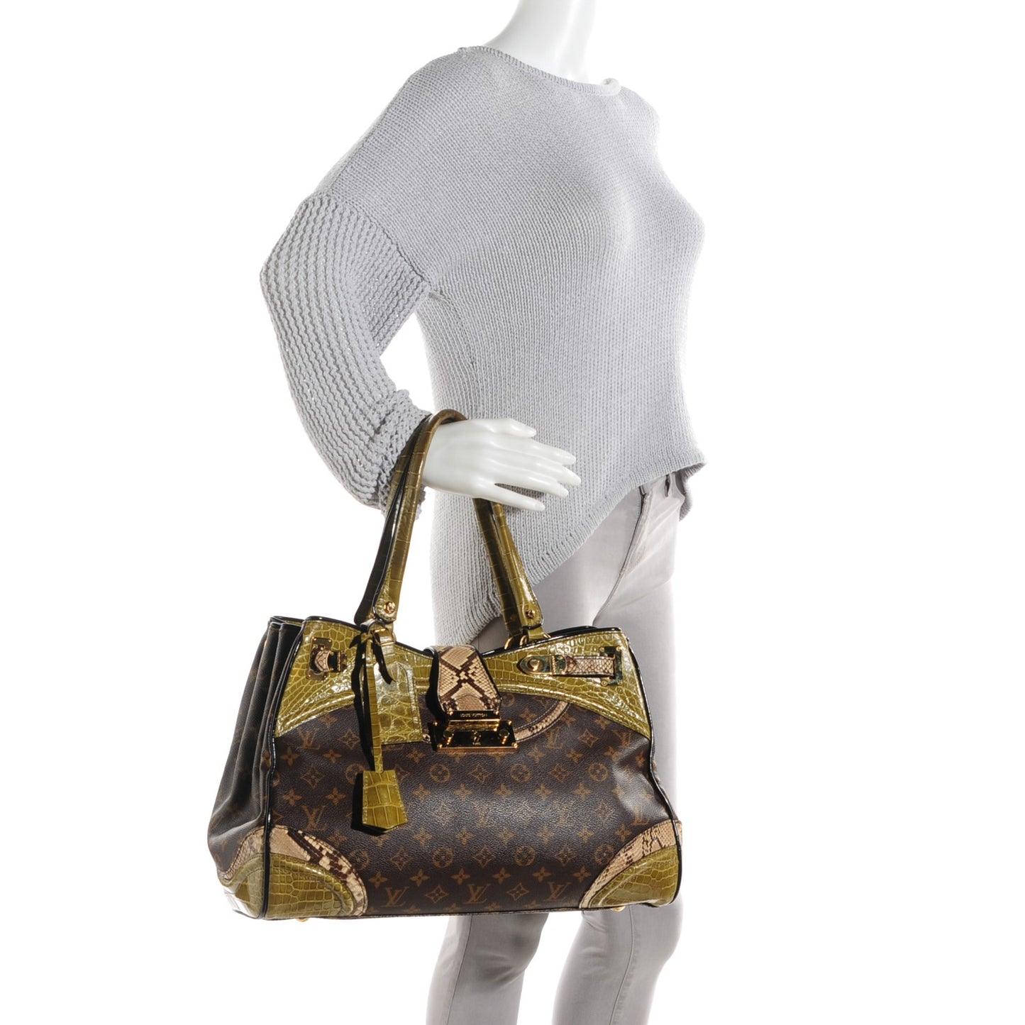 Monogram Python Alligator Monogramissime Exotic Shopper GM Vert