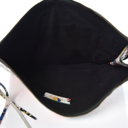 Balenciaga Agneau Classic Hardware Fleurs Small Pouch Beige Red Green 5 of 7