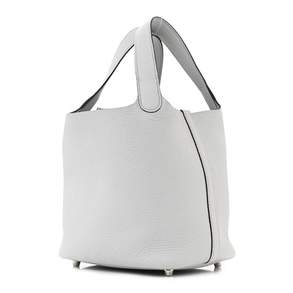Hermes Taurillon Clemence Picotin Lock 18 PM Bleu Pale 3 of 11
