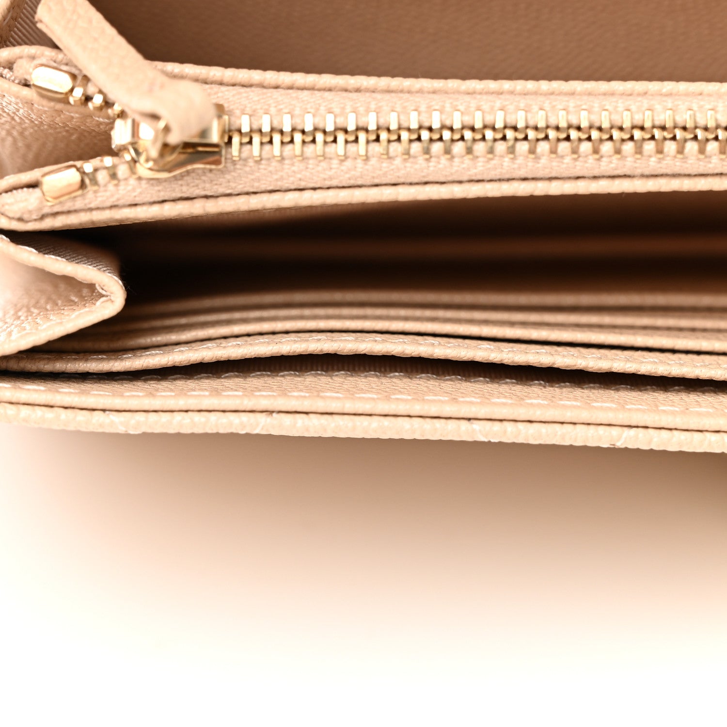 Chanel Caviar Quilted Large Golden Class Gusset Flap Wallet Beige 10 of 13