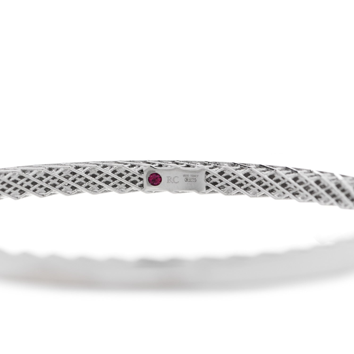 Roberto Coin 18K White Gold Symphony Golden Gate Bangle Bracelet 3 of 4