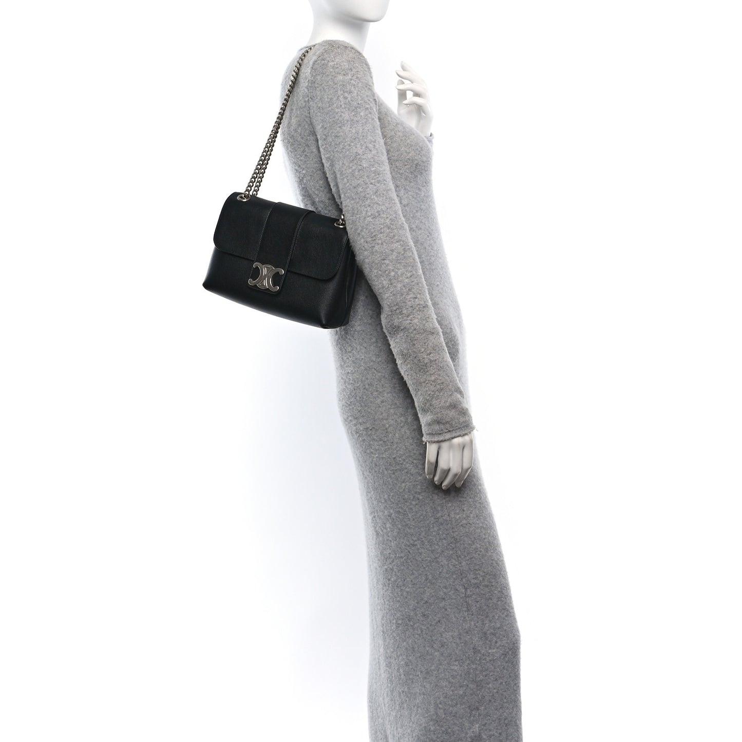 Supple Calfskin Medium Victoire Bag Black