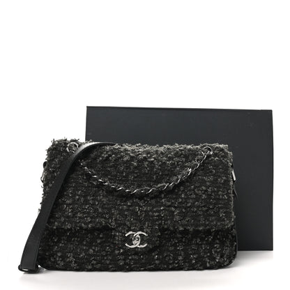 Chanel Tweed Maxi Single Flap Black Grey 11 of 11