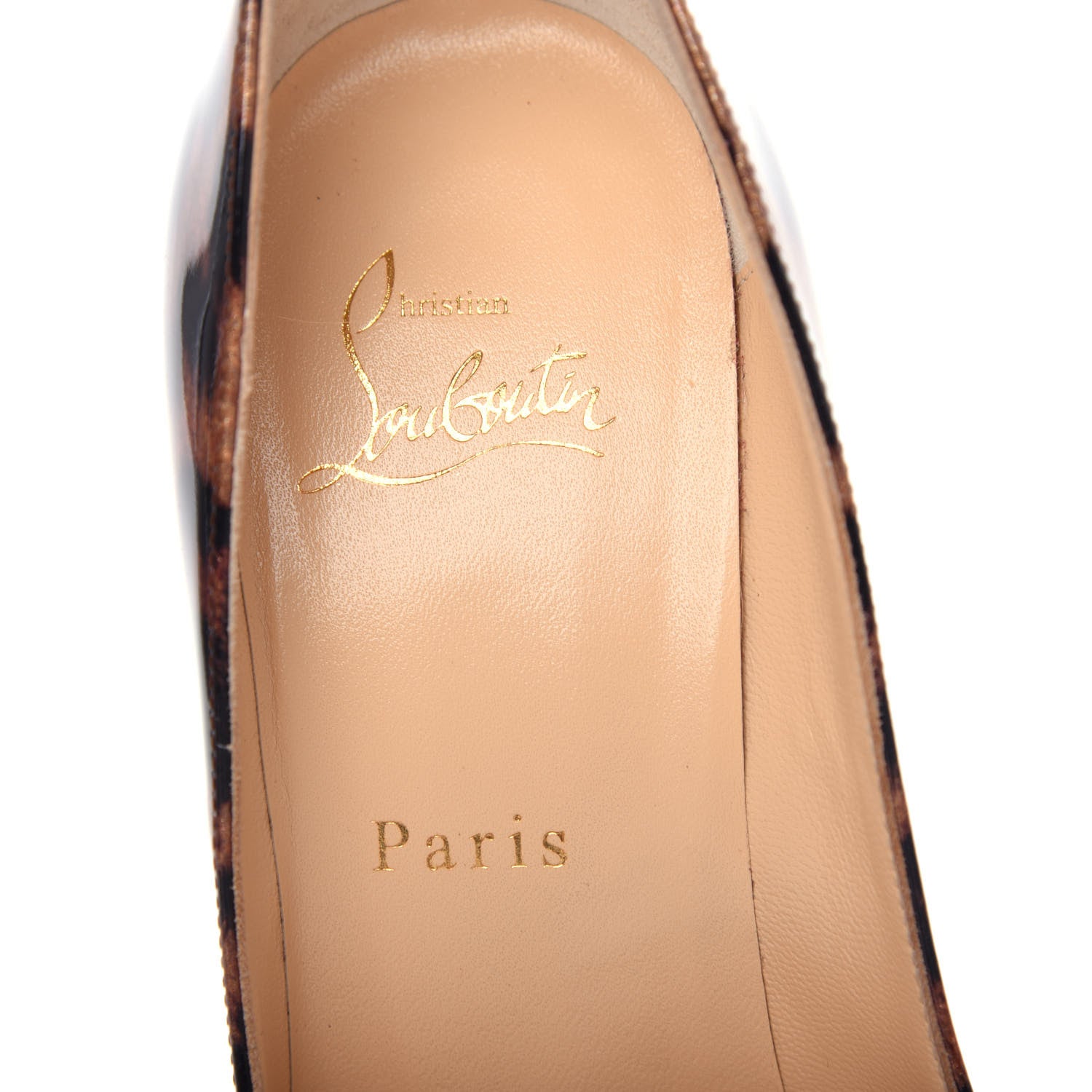 Christian Louboutin Patent Glitter Leopard Print Pigalle Follies 100 Pumps 37 Gold 8 of 12