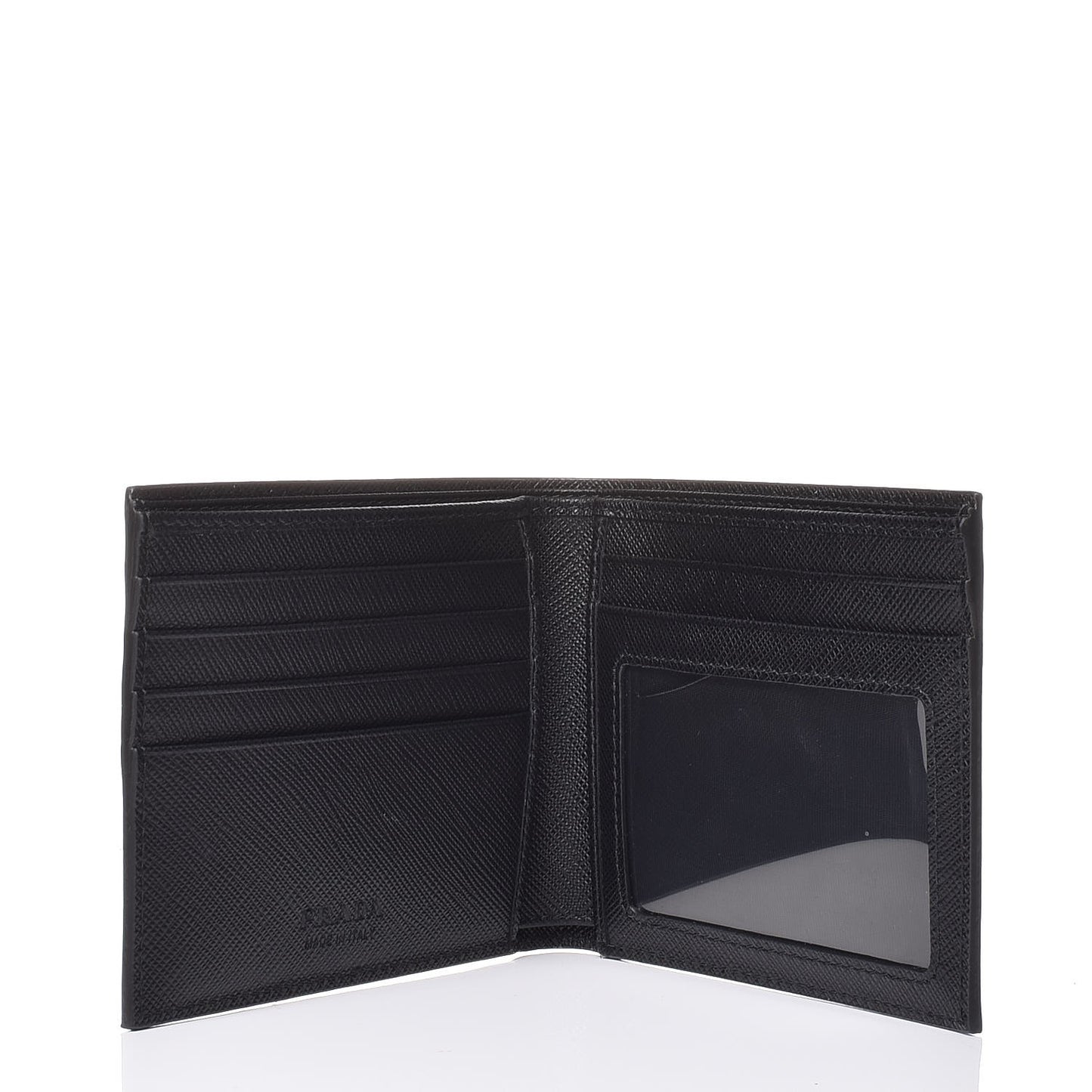 Saffiano Metal Bi-Fold Wallet Black