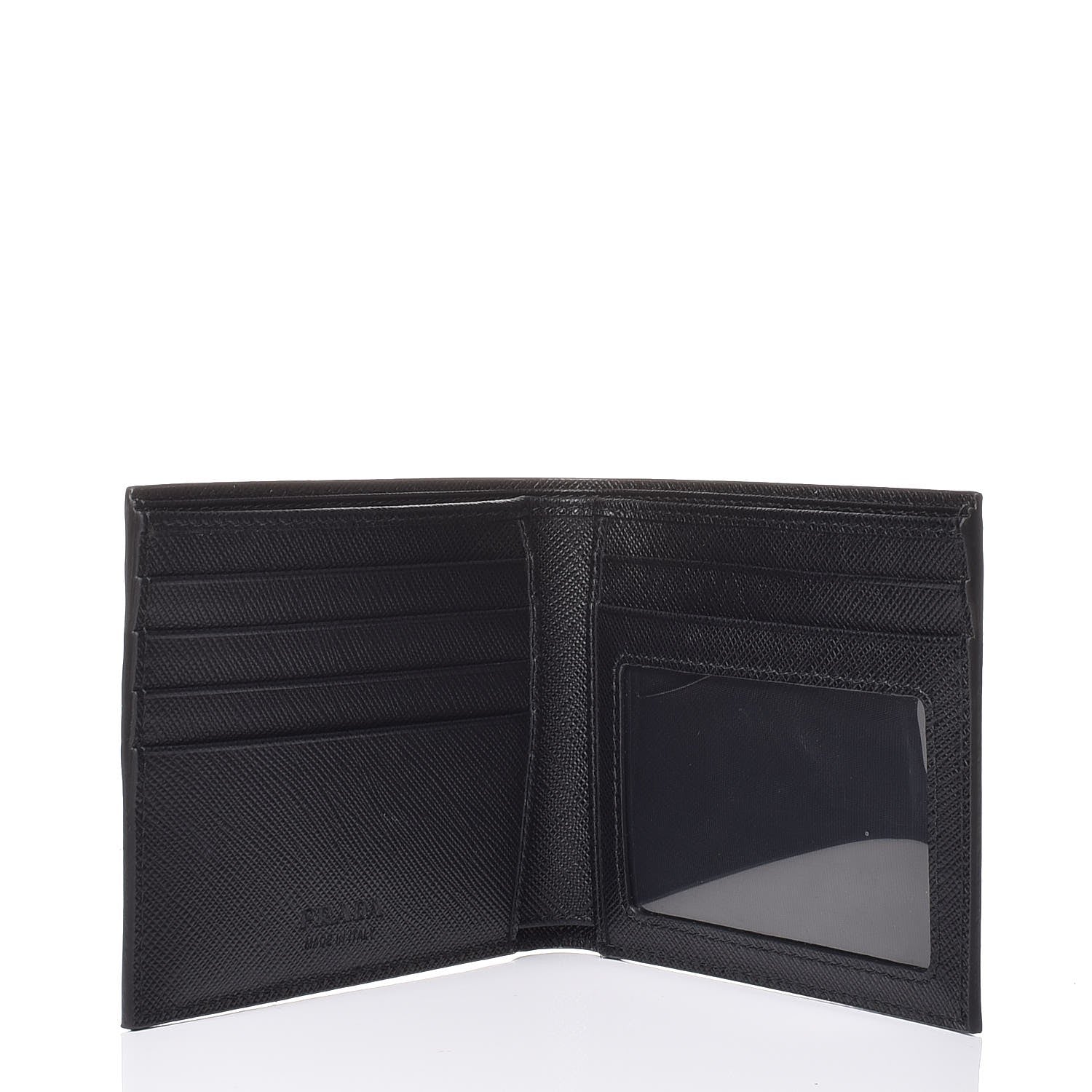 Prada Saffiano Metal Bi-Fold Wallet Black 5 of 7