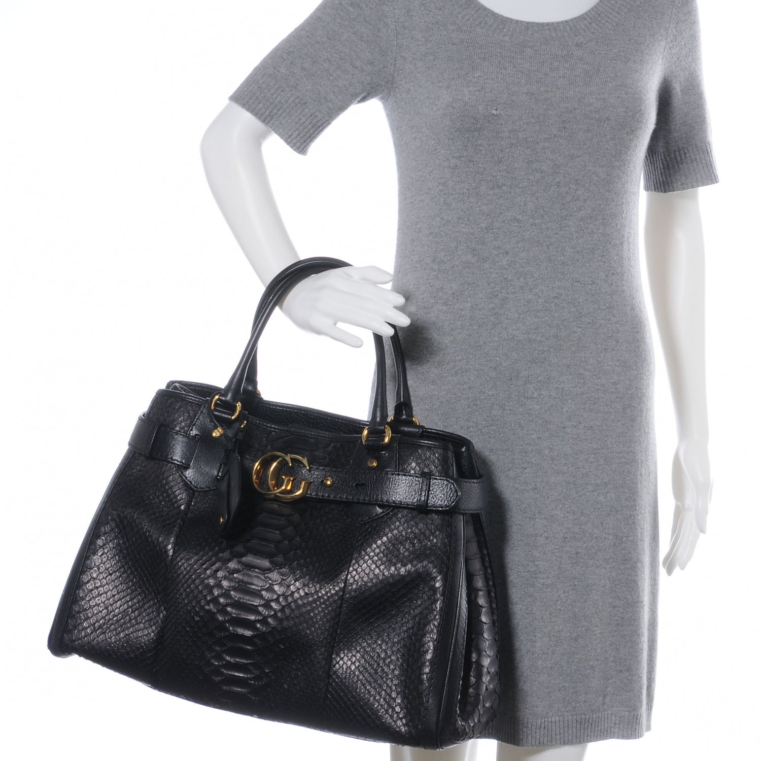Gucci Python Large GG Running Tote Black 2 of 7