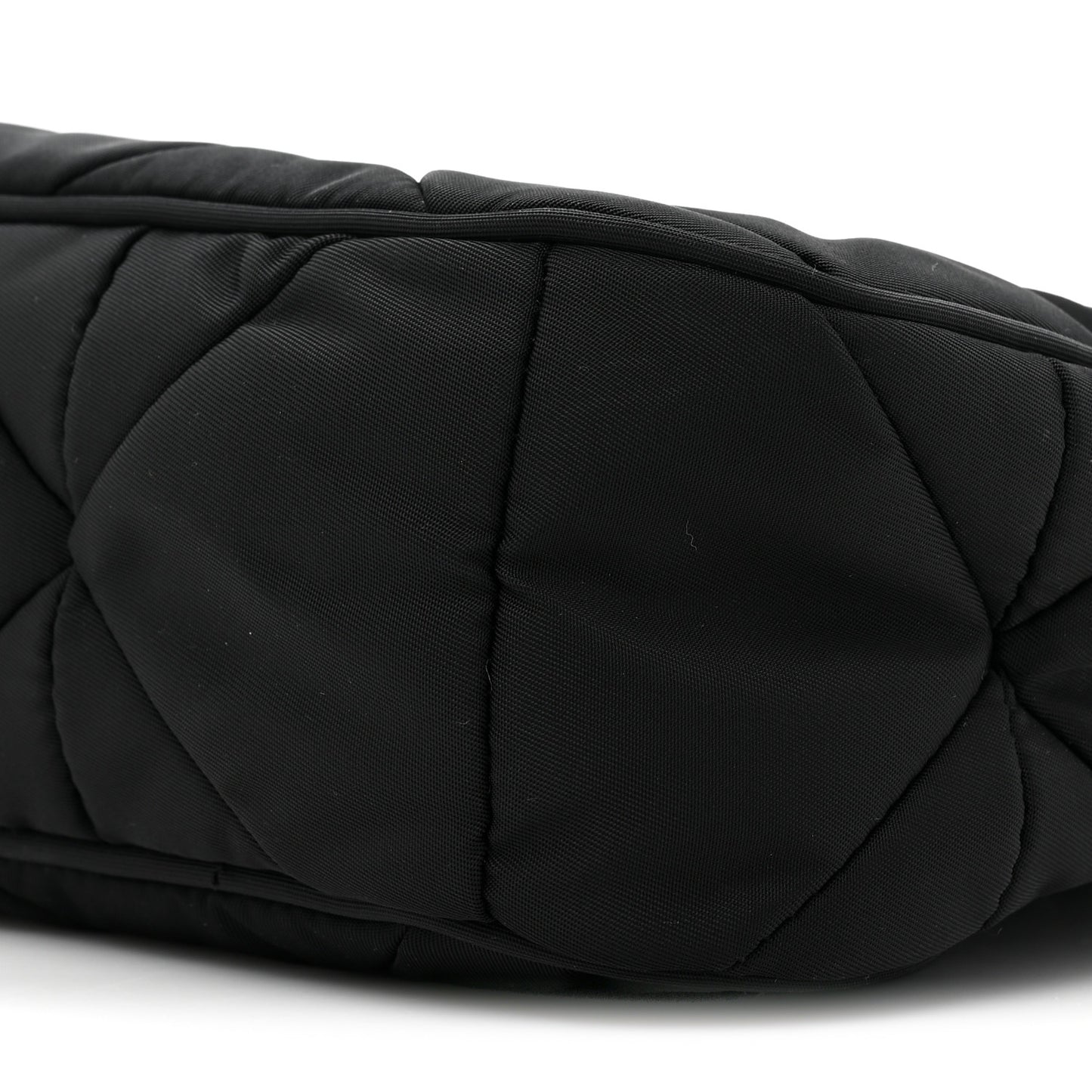 Re-Nylon Triangle Padded Patchwork Shoulder Bag Black