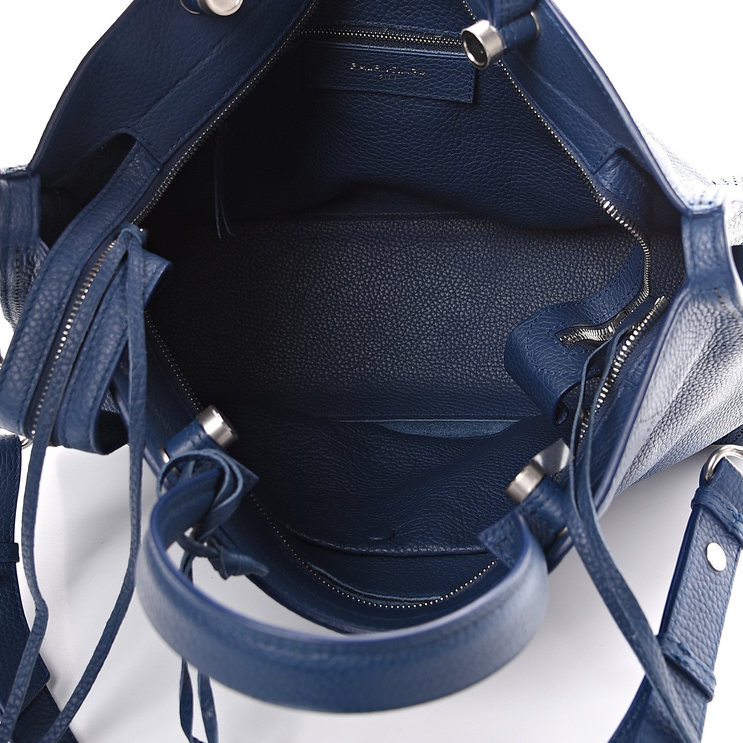 Balenciaga Veau Grana Perforated Blackout Hardware City Bleu Tanzanite 4 of 12