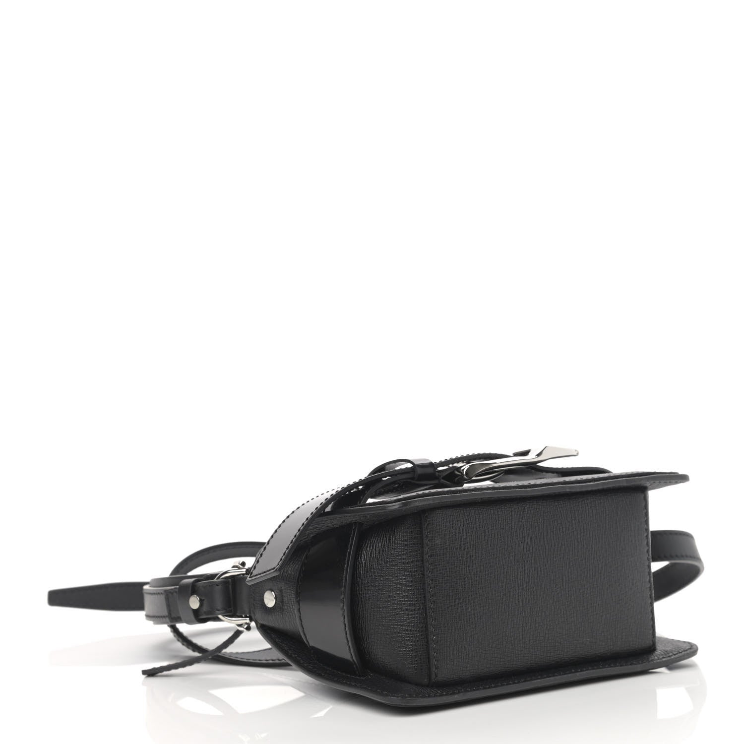 Proenza Schouler Embossed Grained Calfskin Buckle Box Bag Black 4 of 11