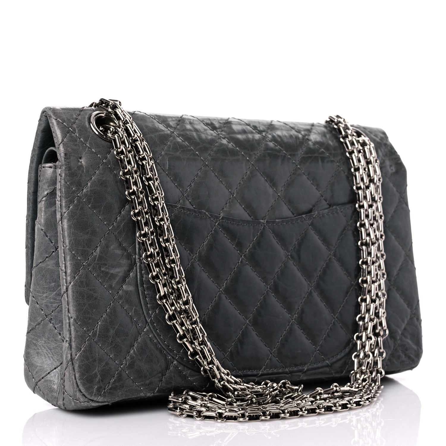Chanel Aged Calfskin Quilted 50th Anniversary 2.55 Reissue 225 Flap Grey 3 of 21