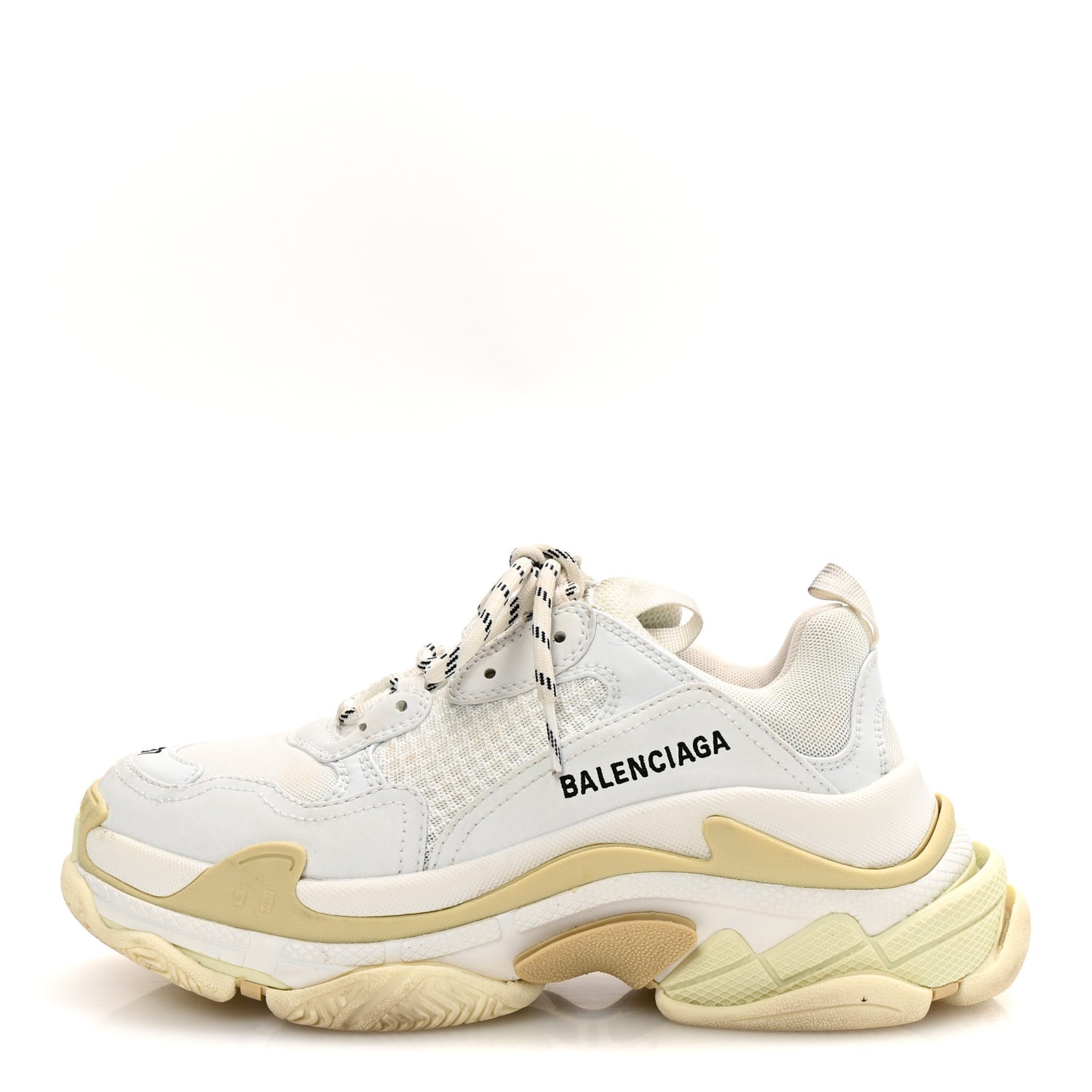 Fabric Mesh Womens Triple S Sneakers 37 White