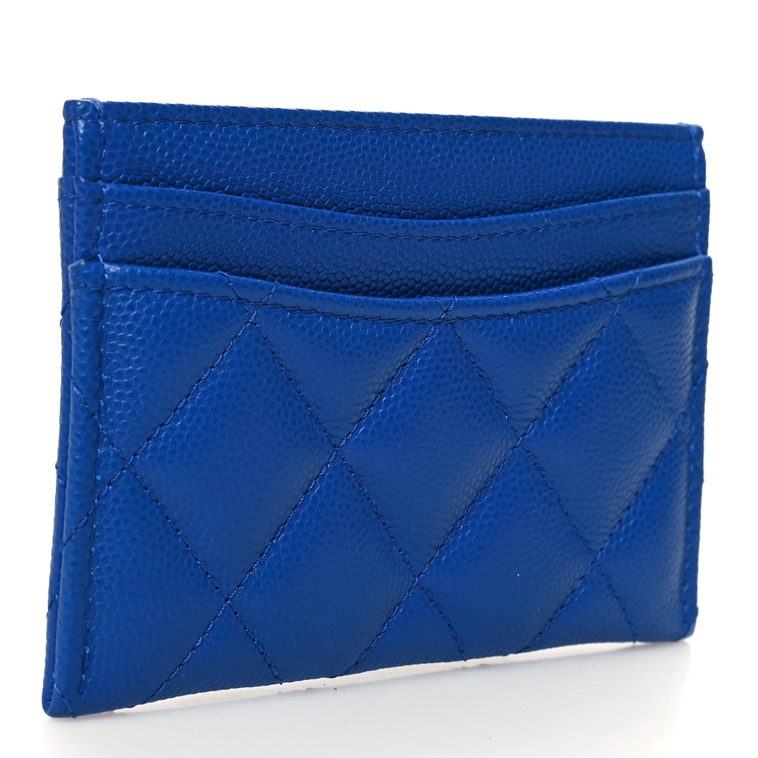 Chanel Caviar Quilted Card Holder Blue 3 of 10