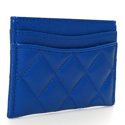 Chanel Caviar Quilted Card Holder Blue 3 of 10