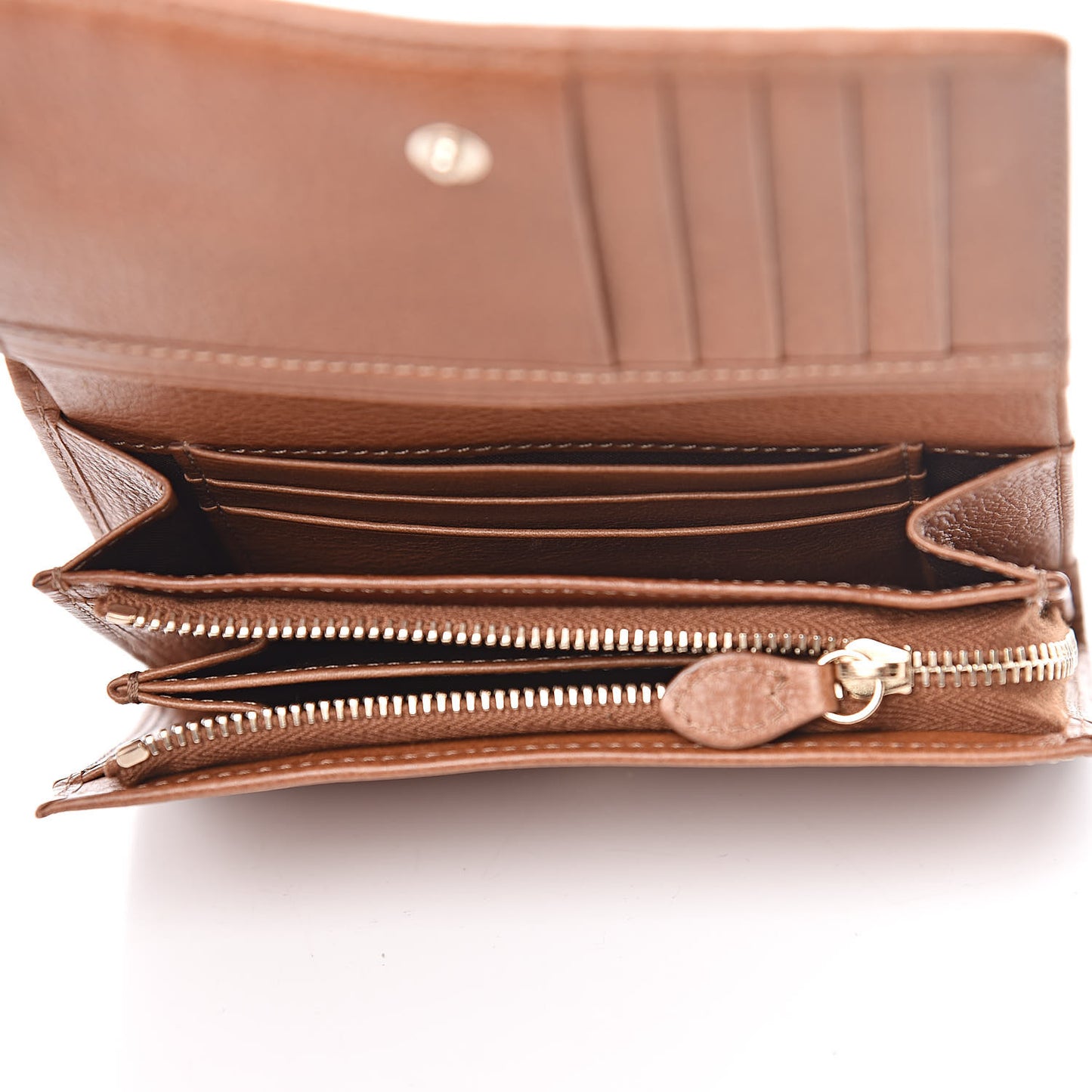 Natural Calfskin Tree French Purse Wallet Oak
