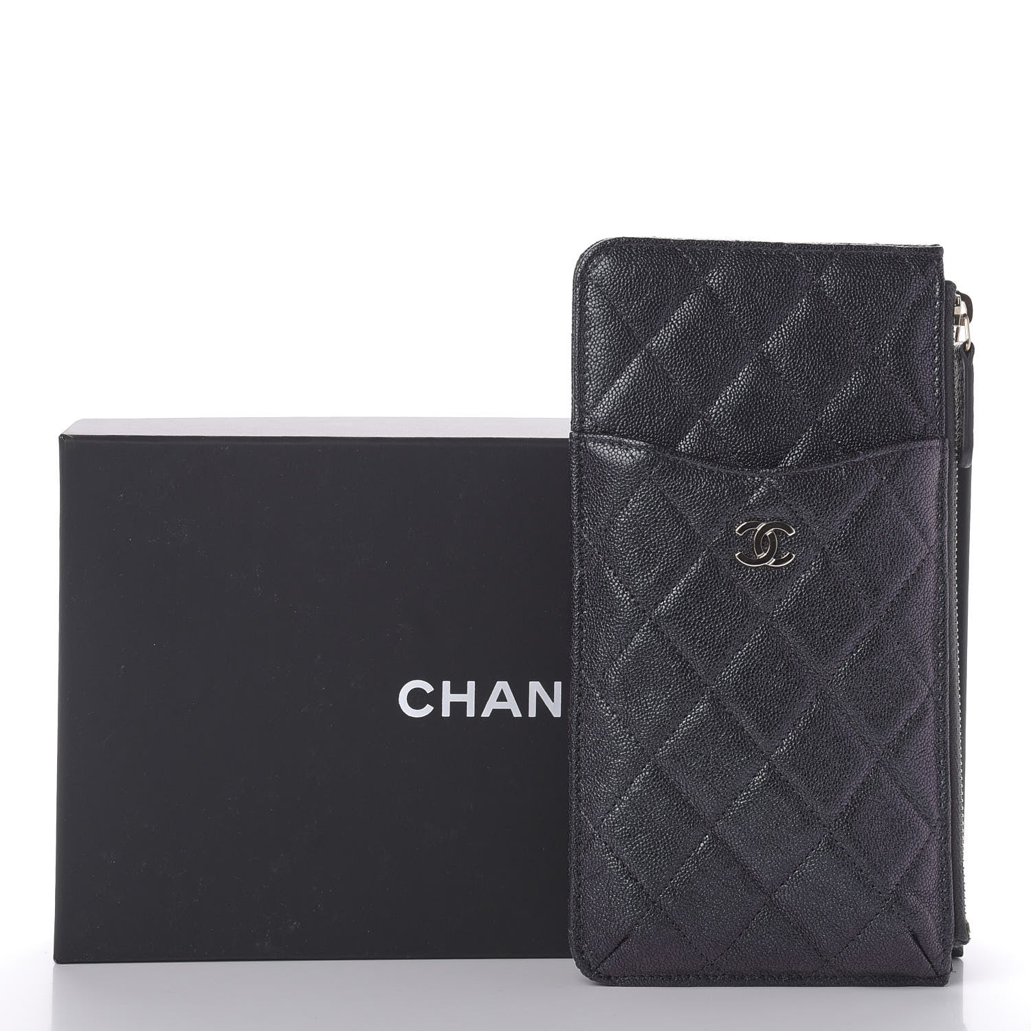 Chanel Iridescent Caviar Quilted Classic iPhone Pouch Black 8 of 8
