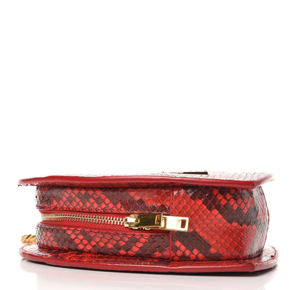 Saint Laurent Python Small Love Heart Chain Bag Red Black 4 of 7