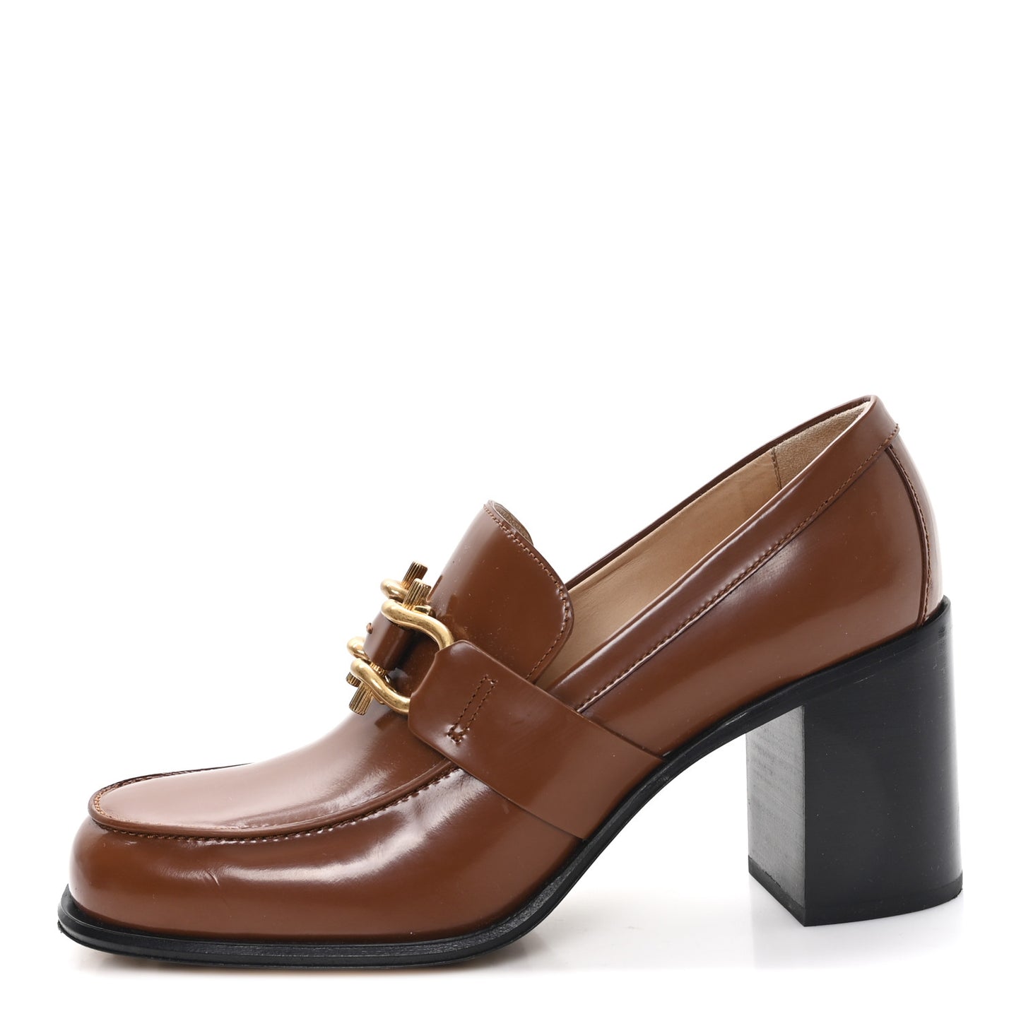 Soft Vinyl Monsieur 70mm Loafer Pumps 39.5 Brown Sugar