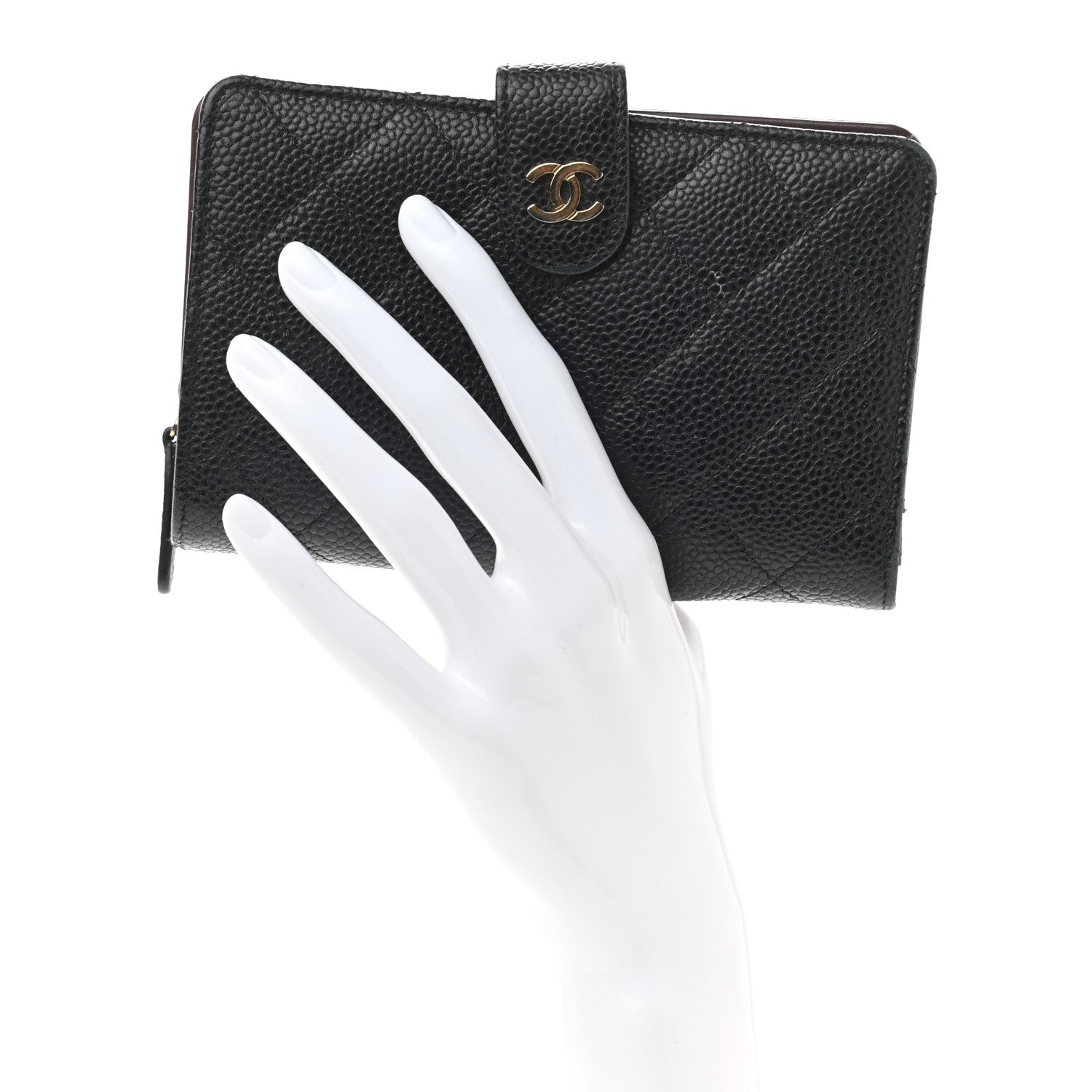 Chanel Caviar Quilted Zipped Pocket Wallet Black 2 of 10