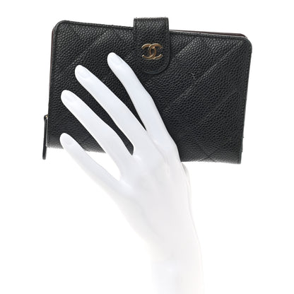 Chanel Caviar Quilted Zipped Pocket Wallet Black 2 of 10