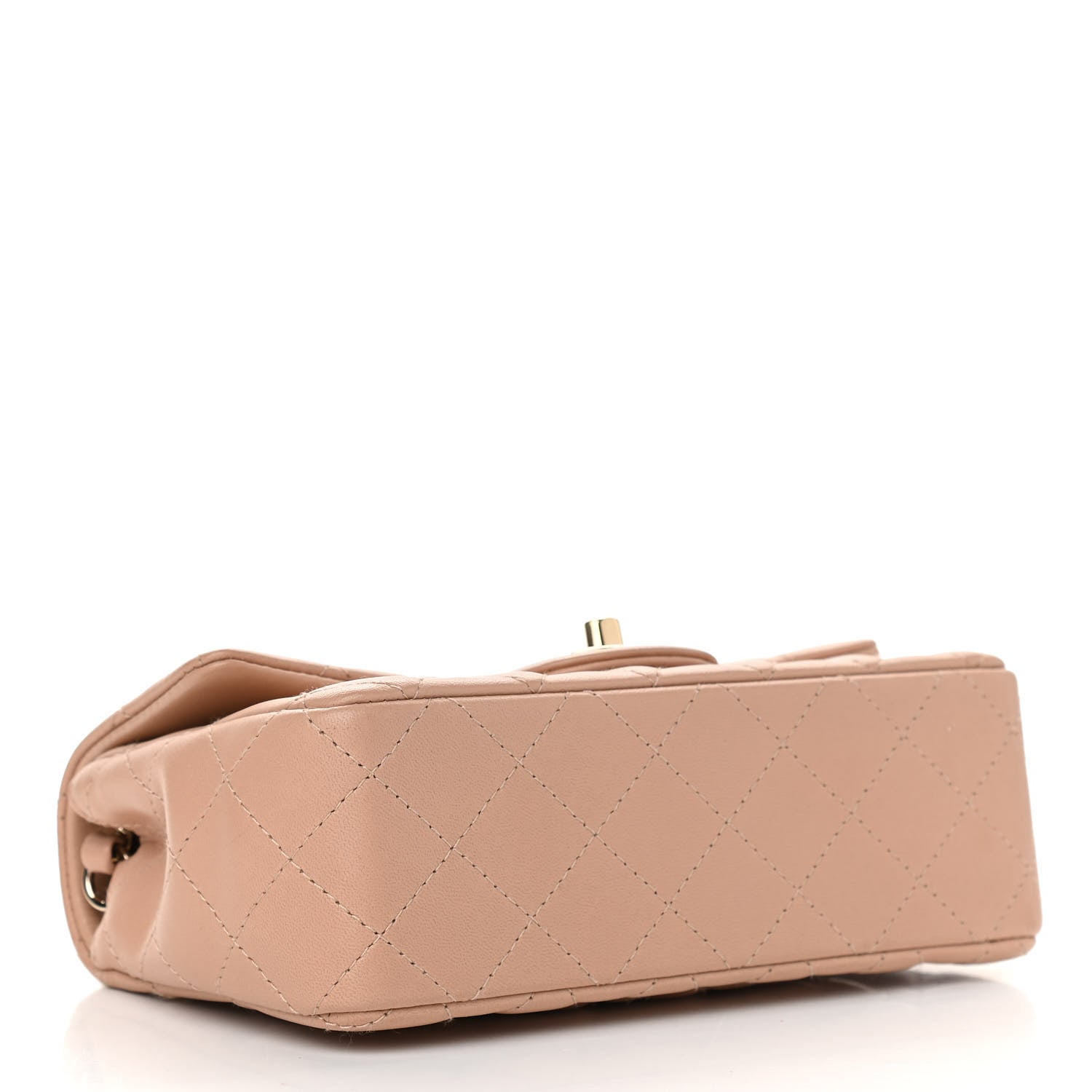 Chanel Lambskin Quilted Mini Rectangular Flap Dark Beige 3 of 10
