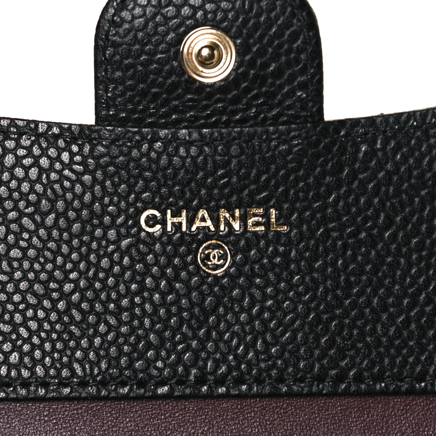 Caviar Quilted Compact Flap Wallet Black