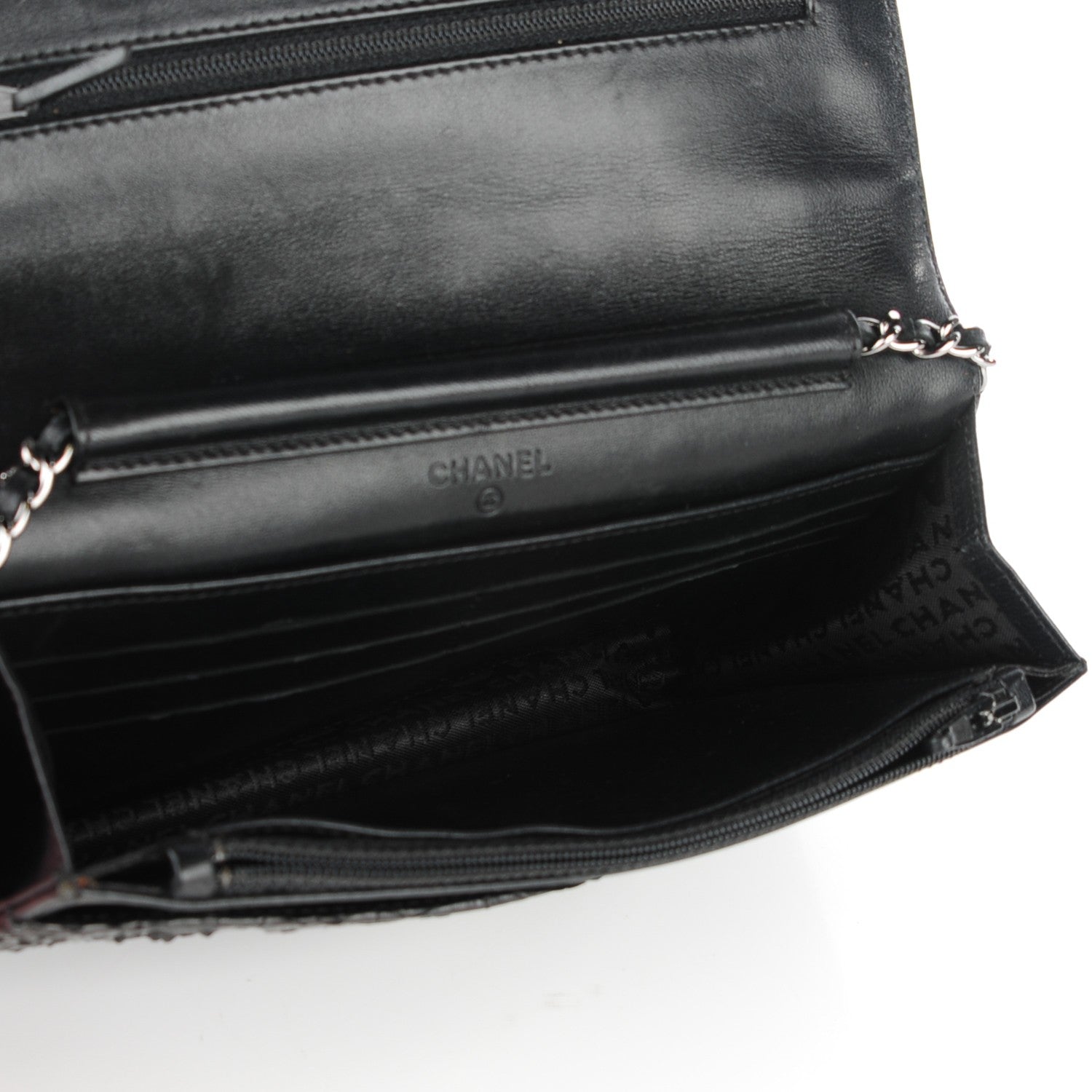 Chanel Python Quilted Wallet On Chain WOC Black 6 of 8