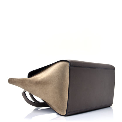 Celine Drummed Calfskin Suede Medium Trapeze Taupe 3 of 4