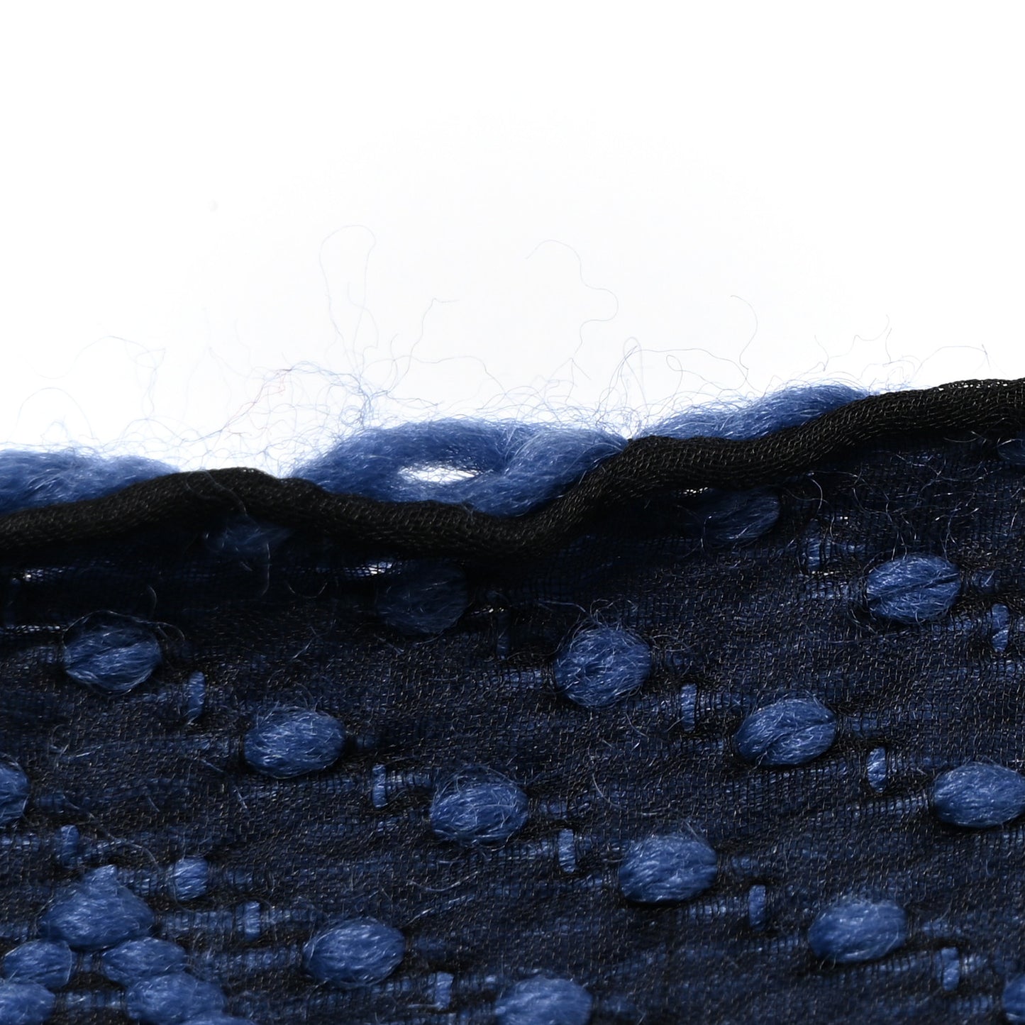 Wool Silk Logomania Scarf Denim Dark
