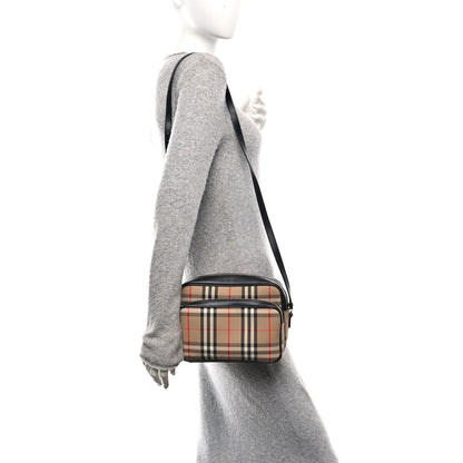 Burberry Calfskin Vintage Check Medium Camera Bag Archive Beige 2 of 10