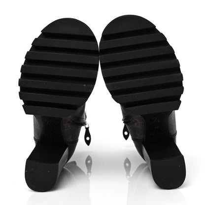 Louis Vuitton Patent Calfskin Monogram Star Trail Ankle Boots 38 Black 5 of 6