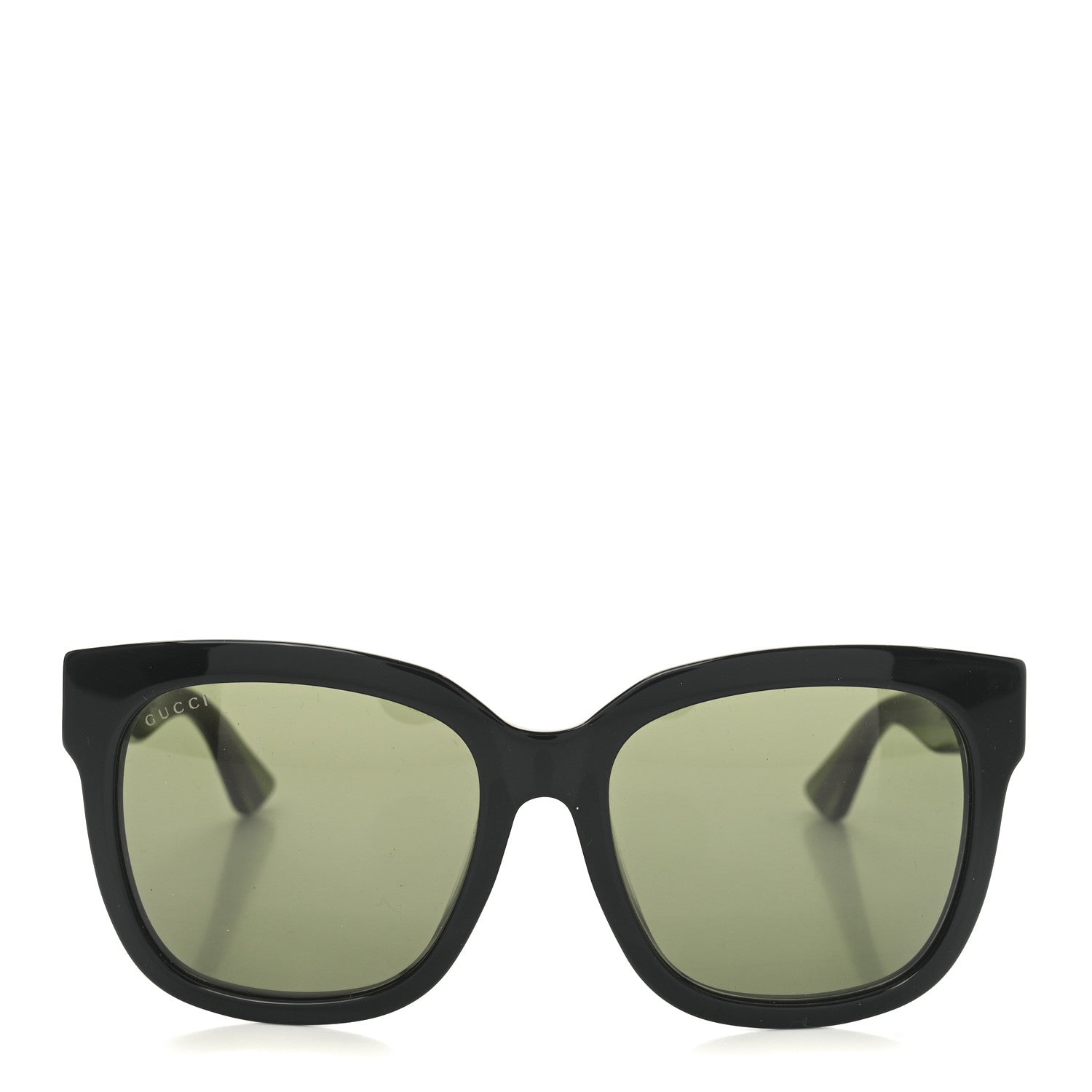 Gucci Acetate Square Frame Web Glitter Sunglasses GG0034S Black Green 2 of 7