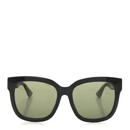 Gucci Acetate Square Frame Web Glitter Sunglasses GG0034S Black Green 2 of 7