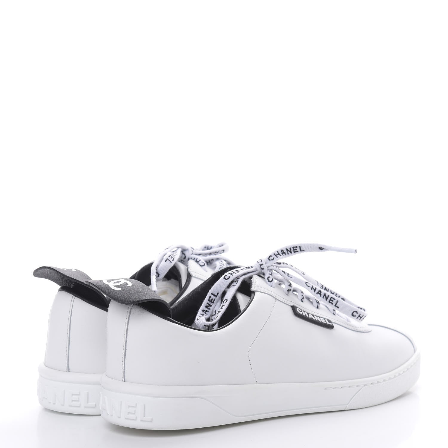 Chanel Calfskin CC Sneakers 38 White 4 of 9