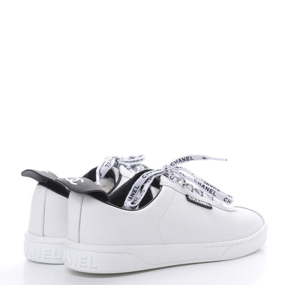 Chanel Calfskin CC Sneakers 38 White 4 of 9
