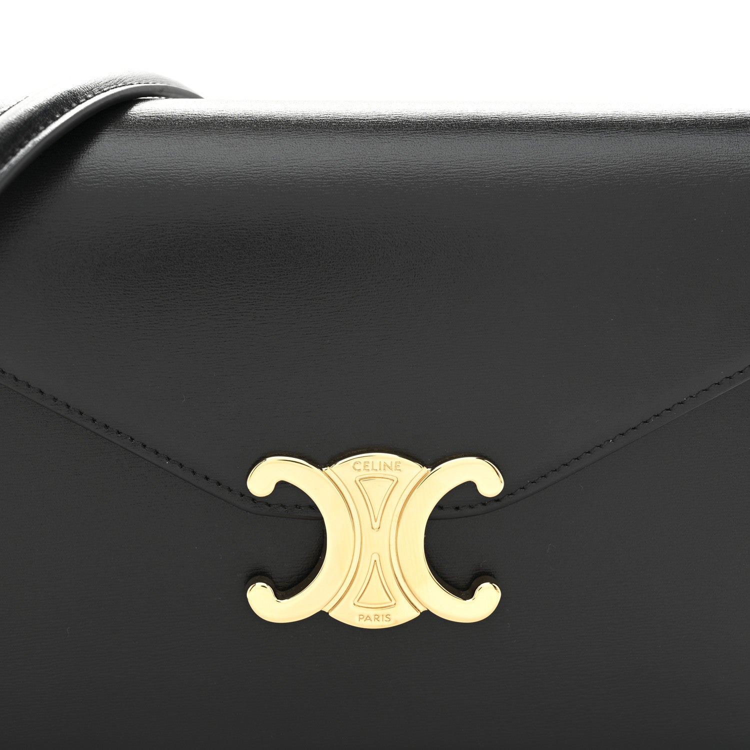 Celine Shiny Calfskin Triomphe Margo Wallet on Chain Black 9 of 12