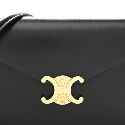 Celine Shiny Calfskin Triomphe Margo Wallet on Chain Black 9 of 12