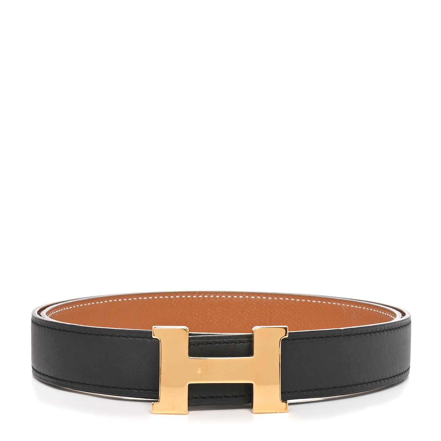 Hermes Swift Epsom 24mm Mini Constance H Belt  80 32 Black Gold 1 of 5