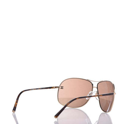 Chanel Aviator Sunglasses 4193 Gold Havana 4 of 7