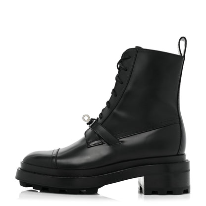 Hermes Glossed Calfskin Funk Ankle Boots 37.5 Black 1 of 11