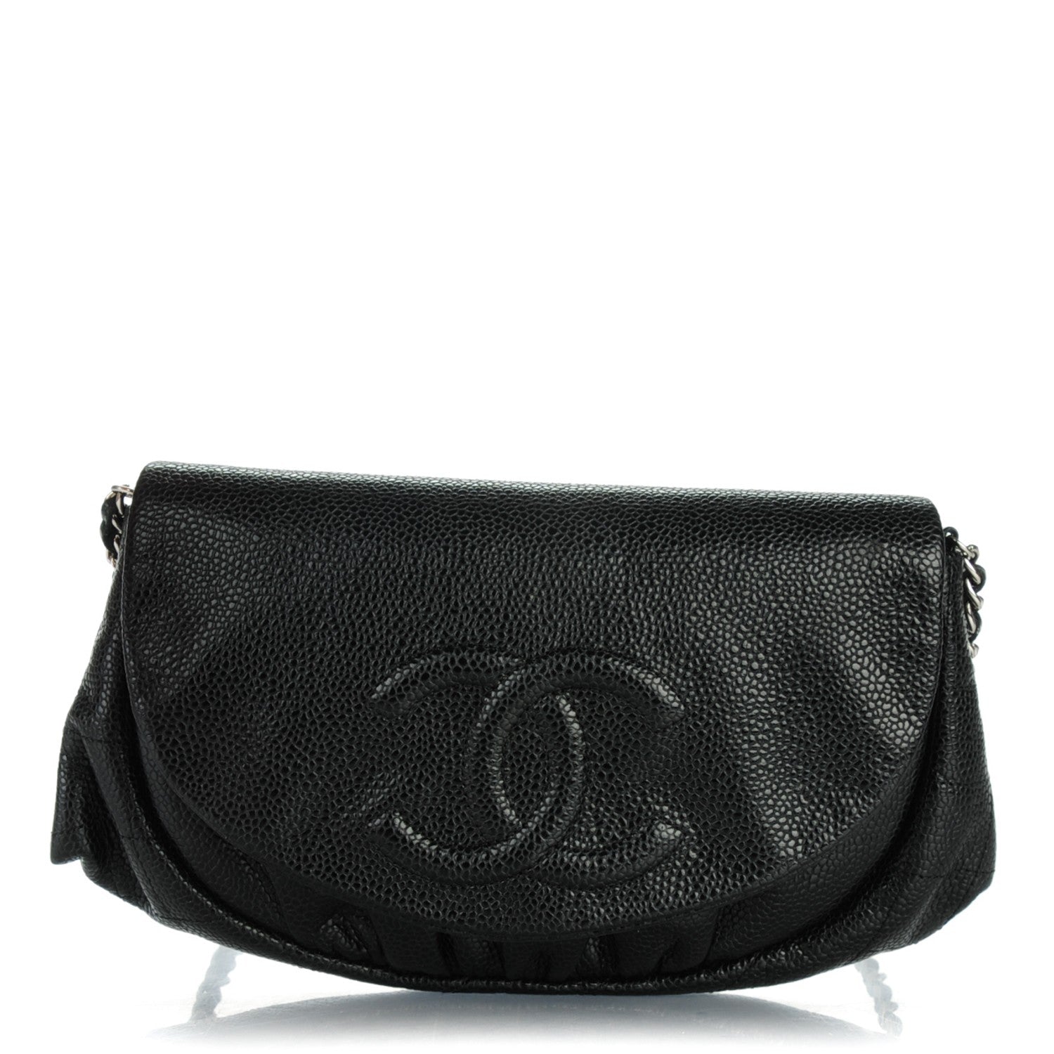 Chanel Caviar Half Moon Wallet On Chain WOC Black 1 of 8
