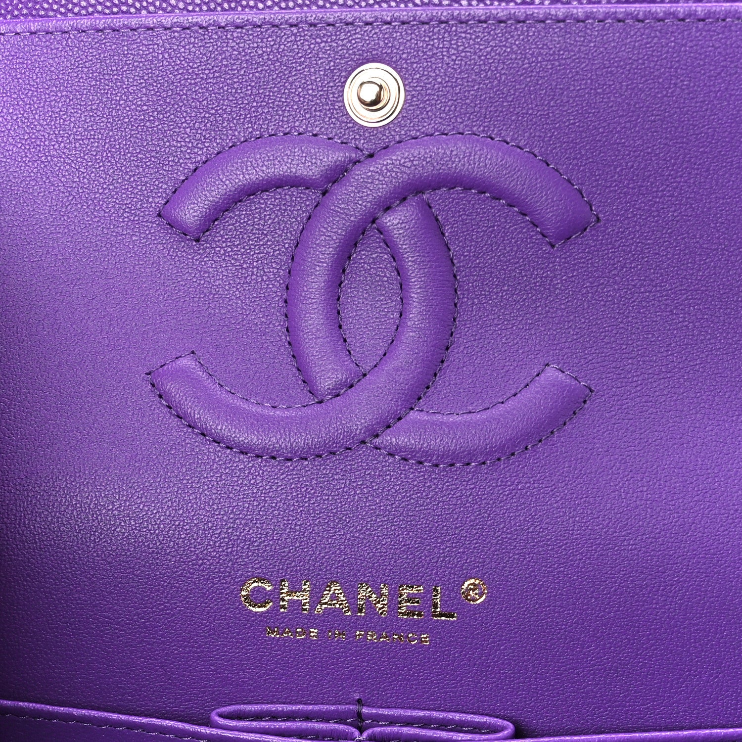 Chanel Caviar Quilted Medium Double Flap Purple 6 of 11