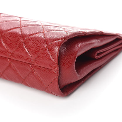 Chanel Caviar Quilted Large CC Clutch Red 6 of 10